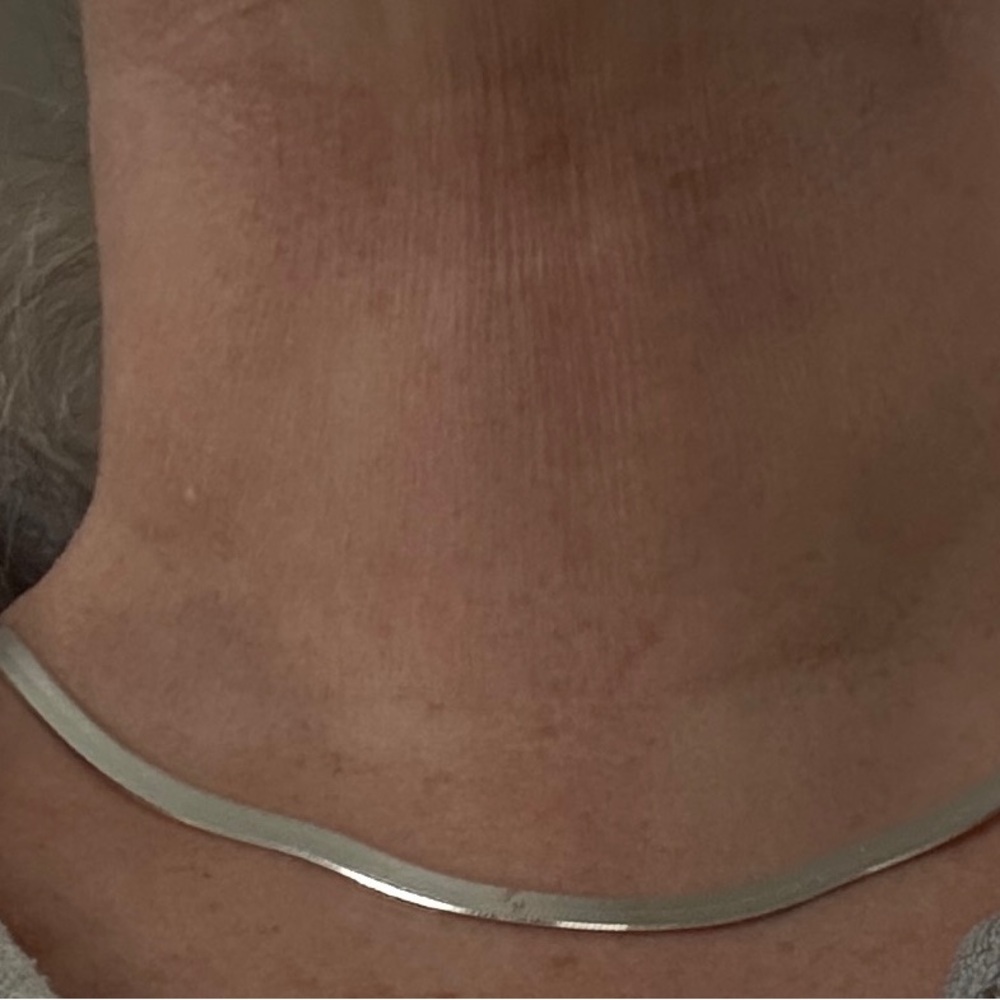 Elegant Silver Herringbone Necklace — made in Italy - approximately 17” - 925